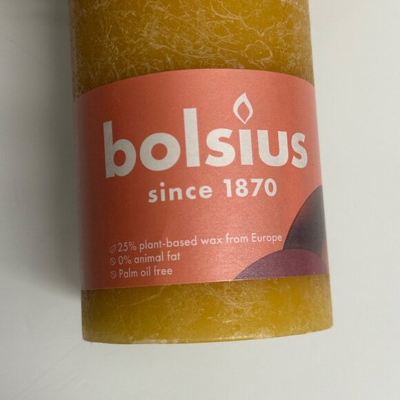 Four Bolsius Rustic Shine Pillar Candle Honeycomb Yellow 190 x 68mm Burns 85 Hrs - Picture 8 of 10